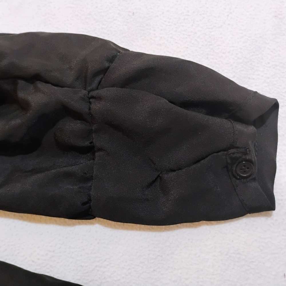 Xhilaration Black Long Sleeve Cinched Waist Dress - Picture 3 of 13